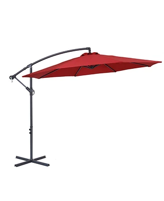 10Ft Patio Offset Umbrella Outdoor Patio Umbrella Large Outdoor Umbrella Pool Umbrella for Backyard Garden Pool