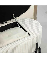 Upholstered Storage Ottoman Bench, Entryway End-of-Bed Bench for Bedroom & Living Room-The Pop Home