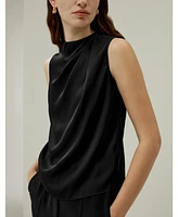 Sleeveless Minimalist Silk Top for Women