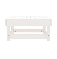 Patio Footstool White Solid Wood Pine