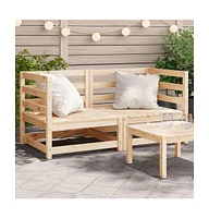 Patio Sofas Corner 2 pcs 27.6"x27.6"x26.4" Solid Wood Pine