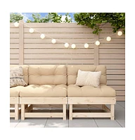 Patio Middle Sofas 2 pcs Solid Wood Pine