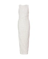 Quiz Women's Textured Sequin Knot Shoulder Maxi Dress