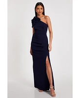 Quiz Women's One Shoulder Ruffle Trim Maxi Dress