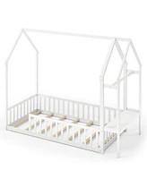 House Floor Bed Montessori Bed Frame with Storage Shelf