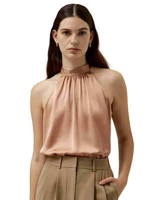 Graceful Breeze Silk Halter Top for Women