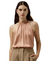 Graceful Breeze Silk Halter Top for Women