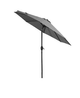 9ft Outdoor Patio Market Umbrella with Push Button Tilt and Crank Blue