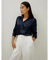 Elegant Button Up Silk Shirt for Women