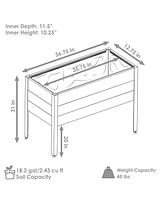 Acacia Wood Raised Garden Bed with Legs - 31-Inch H Powder-Coated Steel Frame Removable Planter Bag