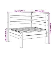 Patio Sofa Corner Solid Wood Pine