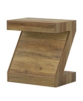 Tribesigns Wood Side End Table for Living Room, Bedside Nightstand for Bedroom, Z-Shaped