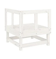 Patio Corner Sofa White Solid Wood Pine