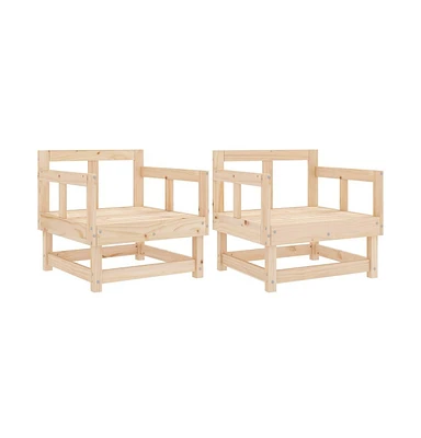 Patio Chairs 2 pcs Solid Wood Pine