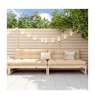 Patio Middle Sofas 2 pcs 47.2"x31.5" Solid Wood Pine