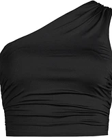 Lands' End Women's Long Ruched One Shoulder Tankini Top