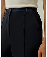 Sophisticated Slim-Fit Adjustable Silk Ankle Pants for Women