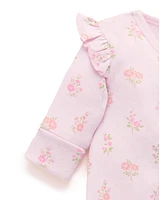 Purebaby Baby Girls Zip Coverall & Headband Set