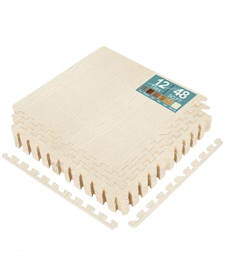 Sorbus Thick 3/8-inch Wood Grain Floor Foam Tile Mats (12 Tiles, 48 Sq ft)