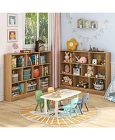 Wooden Toy Storage Organizer with 10 Cubes for Classroom Daycare Nursery Kindergarten