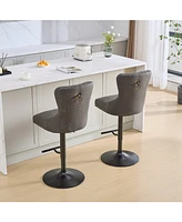 Set of 2 Adjustable Swivel Bar Stools, Modern Chairs for Home,Kitchen, and Pub-The Pop Home