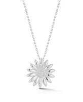 Rachel Zoe 14K Gold Plated Sterling Silver Pave Flower Necklace