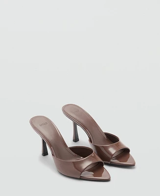 Mango Women's Patent Leather Effect Heeled Sandals