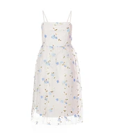 Quiz Women's Embroidered Mesh Floral Midi Dress