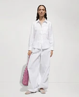 Mango Women's Pocket Linen Shirt