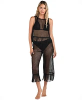 La Blanca Women's Fringe-Trim Sheer Tank Top