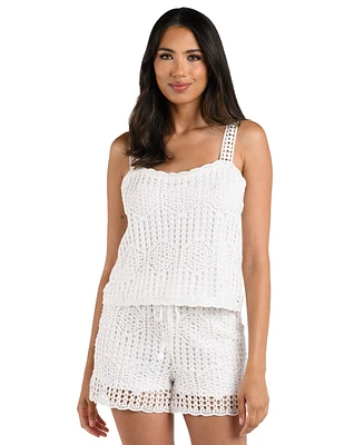 La Blanca Women's Waverly Crochet Swim Tank Top
