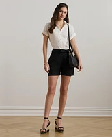 Lauren Ralph Belted Linen Shorts