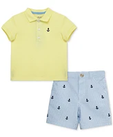 Little Me Baby Boys 2-Pc. Cotton Anchor Polo Shirt & Shorts Set