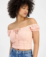 Guess Women's Eliane Off-The-Shoulder Cropped Top