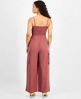 And Now This Petite Repeat Cargo-Pocket Jumpsuit, Exclusively at Macy's