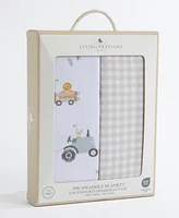 Living Textiles Baby Boys and Girls 2-Pack Tractor Ride Collection Jersey Swaddle