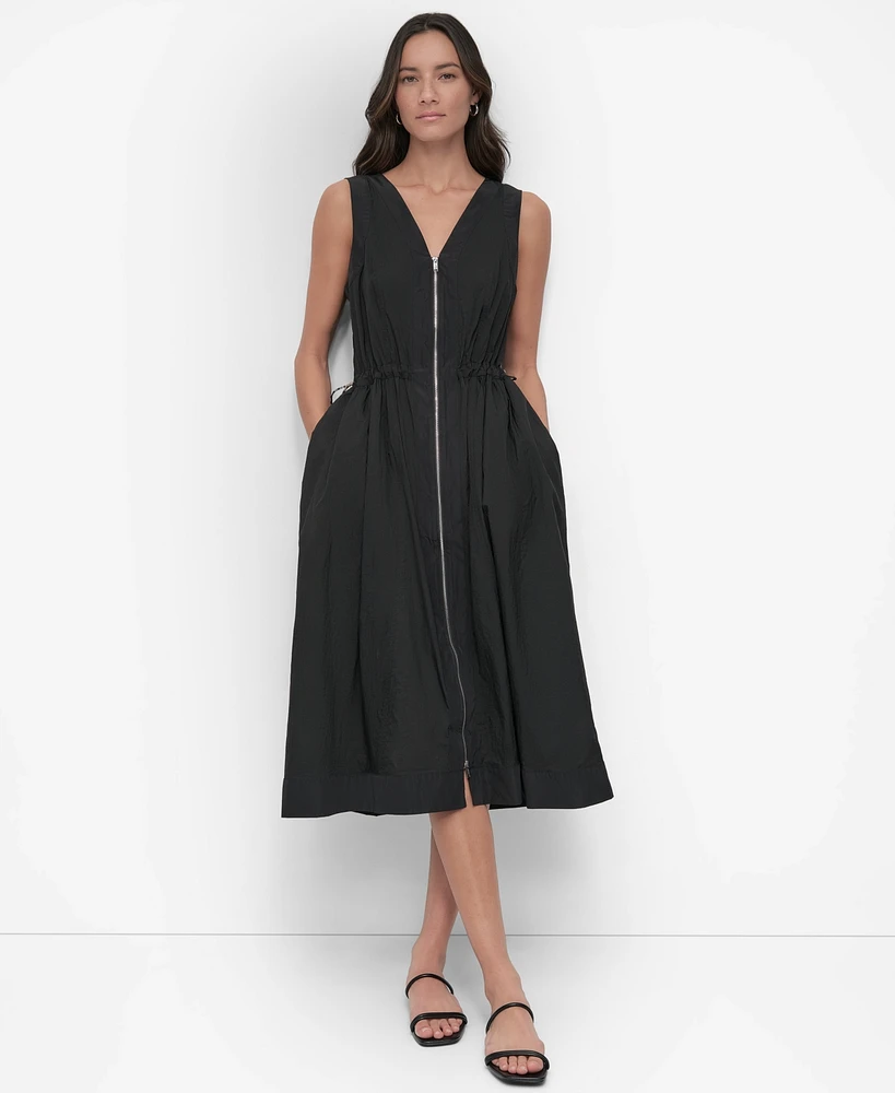Dkny Women's Zip-Front Midi Dress