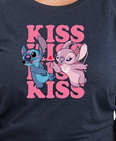 Hybrid Apparel Plus Stitch Valentines Day Kiss Crew Neck T-Shirt