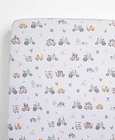 Living Textiles Baby Tractor Ride Collection Cotton Crib Sheet