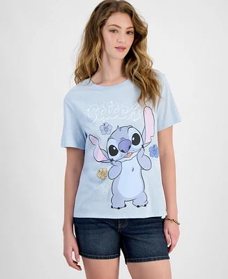 Disney Juniors' Stitch Hibiscus Graphic T-Shirt