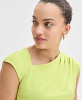 I.n.c. International Concepts Petite Asymmetric Draped Top, Exclusively at Macy's