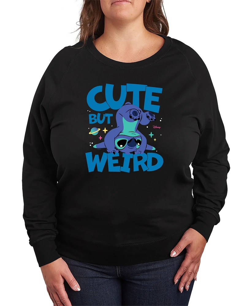 Hybrid Apparel Plus Lilo and Stitch Cute But Weird Pullover T-Shirts