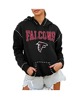 Gameday Couture Women's Black Atlanta Falcons Catch the Vibe Studded Pullover Hoodie