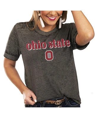 Gameday Couture Women's Charcoal Ohio State Buckeyes of Mind Better Than Basic Boyfriend T-Shirt