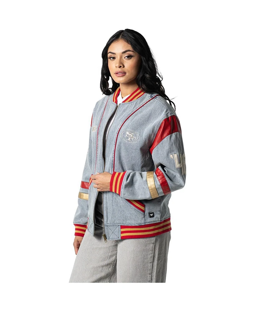 The Wild Collective Men's and Women's Francisco 49ers-Denim Jacket