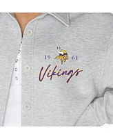 Gameday Couture Women's Ash Minnesota Vikings Full-Button Long Sleeve Overshirt