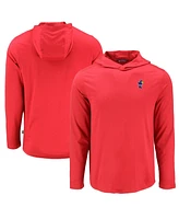 Cutter Buck Men's Red Kansas Jayhawks Coastline Epic Comfort Eco Long Sleeve Hoodie T-Shirt