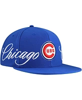 Mitchell & Ness Men's Royal Chicago Cubs Just Don x Mlb Lux Script Snapback Hat