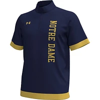 Under Armour Men's Navy Notre Dame Fighting Irish 2024 On-Court Shootaround Quarter-Zip T-Shirt