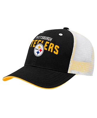 Outerstuff Preschool Black Pittsburgh Steelers Core Lockup Trucker Adjustable hat